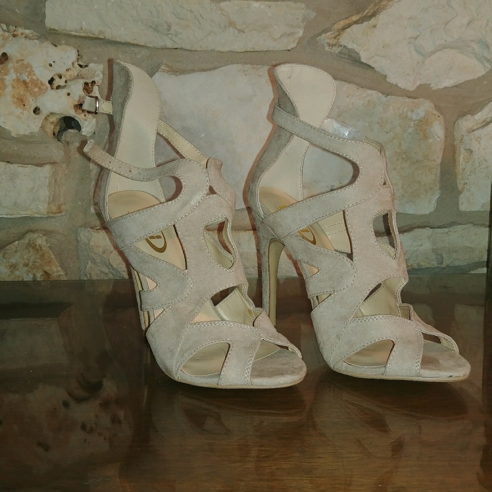 Tan suede heels